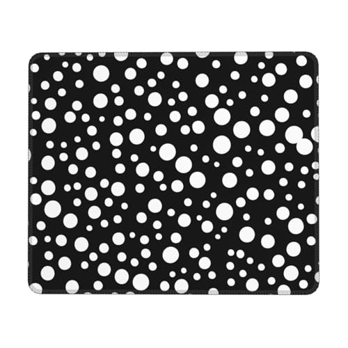 Mauspad mit großem Punktemuster, rechteckig, rutschfest, 25,4 x 30,5 cm, 25,4 x 30,5 cm, Weiß und Schwarz Mauspad mit großem Punktemuster, rechteckig, rutschfest, 25,4 x 30,5 cm, 25,4 x 30,5 cm, Weiß und Schwarz von MyPiky