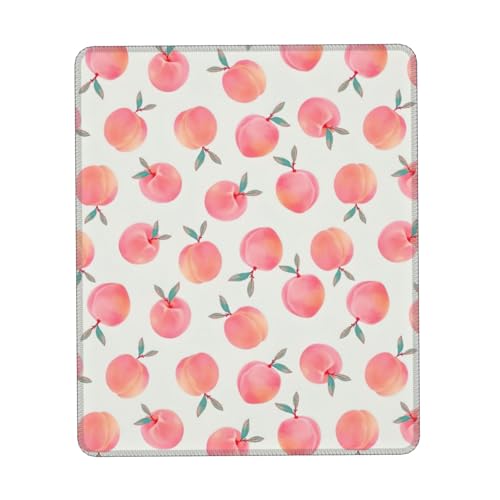 Mauspad mit rotem Pfirsichdruck, Gaming-Mauspad, Computer-Mauspad für Laptop, 25,4 x 30,5 cm, Büro, 20 x 24,1 cm von MyPiky