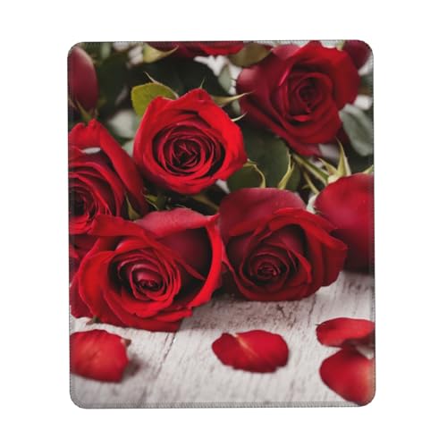 Mauspad mit rotem Rosen-Blumendruck, Gaming-Mauspad, Computer-Mauspad für Laptop, 25,4 x 30,5 cm, Büro, 20 x 24,1 cm Mauspad mit rotem Rosen-Blumendruck, Gaming-Mauspad, Computer-Mauspad für Laptop, 25,4 x 30,5 cm, Büro, 20 x 24,1 cm von MyPiky