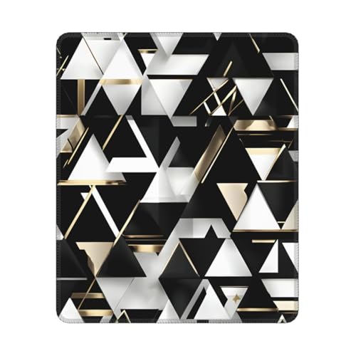 Modisches modernes Mauspad, rechteckiges Mauspad mit rutschfester Unterseite, 25,4 x 30,5 cm, Schwarz / Weiß / Gold Modisches modernes Mauspad, rechteckiges Mauspad mit rutschfester Unterseite, 25,4 x 30,5 cm, Schwarz / Weiß / Gold von MyPiky