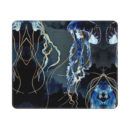 MyPiky Blau und Gold Quallen Druck Computer Mauspad, Gaming Mauspad Rechteckige Maus, Mauspad für Schreibtisch Laptop, 25 * 30cm MyPiky Blau und Gold Quallen Druck Computer Mauspad, Gaming Mauspad Rechteckige Maus, Mauspad für Schreibtisch Laptop, 25 * 30cm von MyPiky