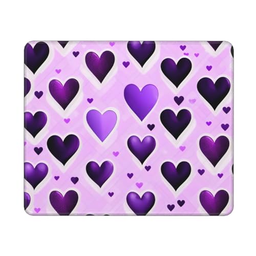 MyPiky Fashional Lila Herz Druck Computer Mauspad, Gaming Mauspad Rechteckige Maus, Mauspad für Schreibtisch Laptop, 25 * 30cm MyPiky Fashional Lila Herz Druck Computer Mauspad, Gaming Mauspad Rechteckige Maus, Mauspad für Schreibtisch Laptop, 25 * 30cm von MyPiky