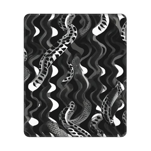 MyPiky Schwarz-Weiß-Schlange Haut Muster Druck Mauspad, Mauspad, rechteckiges Mauspad mit rutschfester Basis, Computer Gaming Mauspads, 25 * 30cm MyPiky Schwarz-Weiß-Schlange Haut Muster Druck Mauspad, Mauspad, rechteckiges Mauspad mit rutschfester Basis, Computer Gaming Mauspads, 25 * 30cm von MyPiky