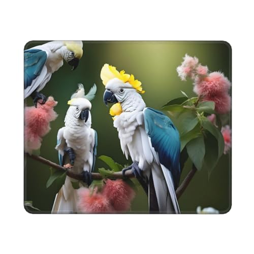 Schöne Kakadu Vogel Blume Druck Computer Mauspad, Gaming Mauspad Rechteckige Maus, Mauspad für Schreibtisch Laptop, 25x30cm Schöne Kakadu Vogel Blume Druck Computer Mauspad, Gaming Mauspad Rechteckige Maus, Mauspad für Schreibtisch Laptop, 25x30cm von MyPiky