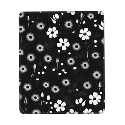 Schwarz-Weiß-Mauspad mit Blumendruck, Gaming Mauspad Computer-Mauspads für Laptop, Maus, 10 * 12 Zoll Büro 25,9 * 22,5 cm Schwarz-Weiß-Mauspad mit Blumendruck, Gaming Mauspad Computer-Mauspads für Laptop, Maus, 10 * 12 Zoll Büro 25,9 * 22,5 cm von MyPiky