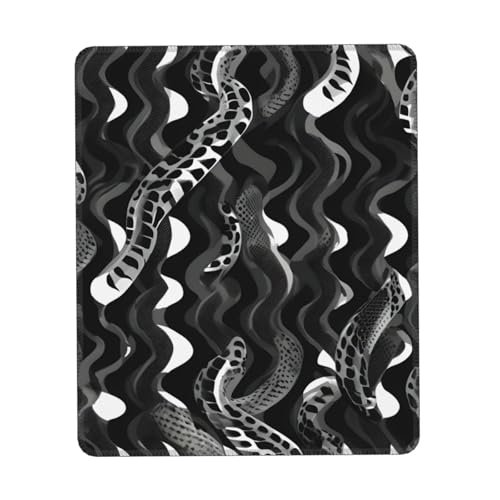 Schwarz Weiß Schlangenhaut Muster Druck Mauspad, Gaming Mauspad Computer Mauspads für Laptop Mousepad 25 * 30cm Büro 10 * 20cm Schwarz Weiß Schlangenhaut Muster Druck Mauspad, Gaming Mauspad Computer Mauspads für Laptop Mousepad 25 * 30cm Büro 10 * 20cm von MyPiky