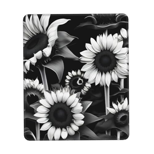 Schwarz und Weiß Mauspad Sonnenblumen Druck Gaming Mauspad Computermaus Matten für Laptop Maus 10 * 12 Zoll Büro 27,9 * 22,5 cm Schwarz und Weiß Mauspad Sonnenblumen Druck Gaming Mauspad Computermaus Matten für Laptop Maus 10 * 12 Zoll Büro 27,9 * 22,5 cm von MyPiky