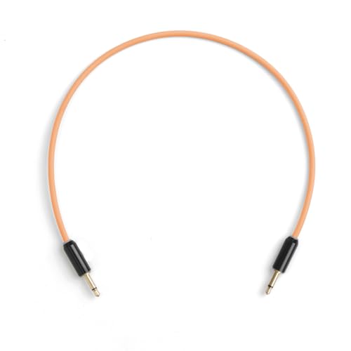 MyVolts Halo 30, Hochwertiges Patchkabel für Modularsynthesizer (2er Pack, 3,5 mm Mono Klinke, gerade, goldbeschichtet, 30 cm, mit zweifarbiger LED Anzeige), Pfirsich von MyVolts