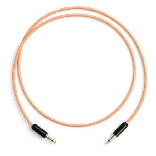 MyVolts Halo 50, Hochwertiges Patchkabel für Modularsynthesizer (2er Pack, 3,5 mm Mono Klinke, gerade, goldbeschichtet, 50 cm, mit zweifarbiger LED Anzeige), Pfirsich von MyVolts