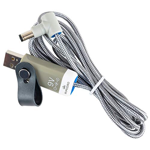 MyVolts Ripcord-USB-Ladekabel mit 9V DC Ausgangsstecker kompatibel mit Kettler Giro P Fahrrad-Heimtrainer von MyVolts