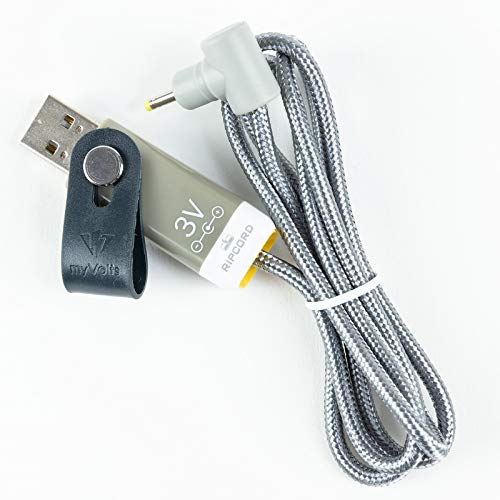 myVolts Ripcord-USB-Ladekabel mit 3V DC Ausgangsstecker kompatibel mit Nintendo Gameboy Pocket, Gameboy Color Handheld Console von MyVolts