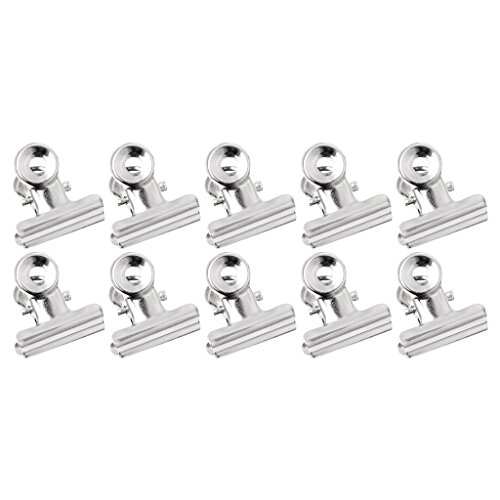 10 Stück Metallgriff-Clip-Versiegelungsklammern, Papierklammern, Dokumente, Tickets, Ordner, silberfarbene Büroklammern, Geldklammern, Binder-Clips für Bilder von Myazs