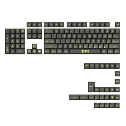 Hintergrundbeleuchtete Tastenkappen MDA-Profil für mechanische Tastatur, passend für ANSI-Layout für 132 Tasten, Tastatur, Tastenkappen-Set DyeSub Tastenkappen, MDA-Profil-Tastenkappen, transparente von Myazs