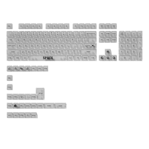 Hintergrundbeleuchtete Tastenkappen MDA-Profil für mechanische Tastatur, passend für ANSI-Layout für 132 Tasten, Tastatur, Tastenkappen-Set DyeSub Tastenkappen, MDA-Profil-Tastenkappen, transparente von Myazs