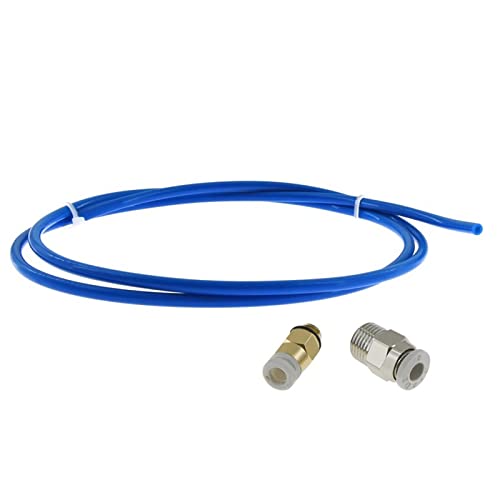 PTFE-Schlauch, blauer PTFE-Schlauch, 1 m, für 3D-Drucker, 1,75 mm Transfermaterial, Rohr mit PC4-M6 PC4-M10 Anschlussstück, PTFE-Schlauch, 2 mm Innendurchmesser x 4 mm, Außendurchmesser 1,75 Filament von Myazs