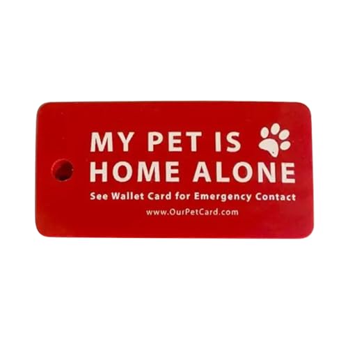 Pets are Home Alone Alert Schlüsselanhänger Kontakt Brieftasche Karte gefaltet beschreibbar Haustier Brieftasche Tags Alarm Keychain von Myazs