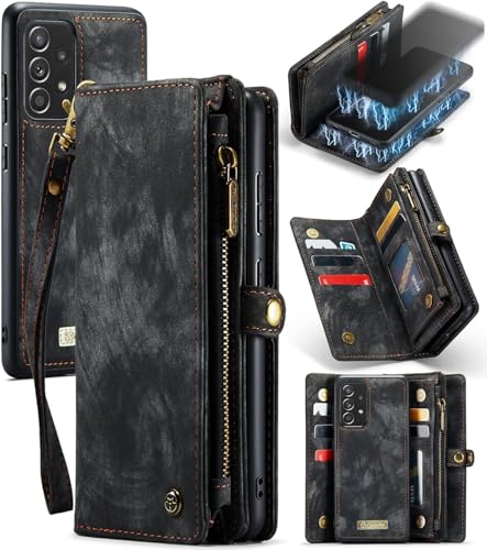 Handyhülle & Tasche für Samsung Galaxy A52 4G/5G, A52s 2-in-1 Leder Klapphülle mit abnehmbarem Cover & Geldbörse – Kartenfächer, Münzfach, Magnetverschluss, Flip Case (Schwarz, A52 4G/5G, A52s) Handyhülle & Tasche für Samsung Galaxy A52 4G/5G, A52s 2-in-1 Leder Klapphülle mit abnehmbarem Cover & Geldbörse – Kartenfächer, Münzfach, Magnetverschluss, Flip Case (Schwarz, A52 4G/5G, A52s) von Mycotech