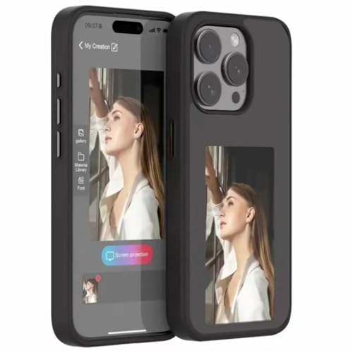 Mycotech Handyhülle Schutzhülle mit E-Ink-Display für iPhone 15 Pro Max – NFC-fähig Smartphone Case zur individuellen Anzeige von Bildern, Fotos und Texten (15 Pro Max) von Mycotech