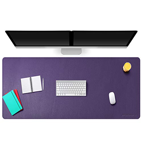 Mydours PU-Leder Schreibtischunterlage, Tischunterlage Laptop Unterlage, Große Mausepad XXL, Wasserdicht Schreibunterlage für Büro und Zuhause (Violett, 135x60cm) von Mydours