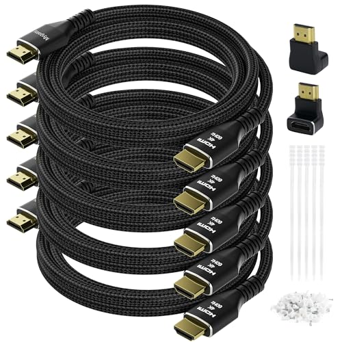 Mygatti 4K HDMI Kabel 1.5 Meter/5 Stück,Ultra HD HDMI 2.0 Kabel,geflochtenes Nylon und vergoldete Anschlüsse,4K@60 Hz,HDCP 2.2,ARC,HDMI Kabel für Laptop, Monitore,HDTV,PS5,Xbox One und mehr von Mygatti