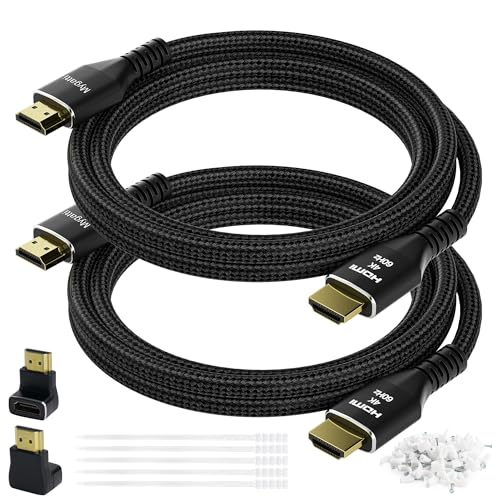 Mygatti 1.5M 4K HDMI Cable（2 Pack）,Ultra HD HDMI 2.0 Cable, Nylon Braided & Gold Connectors,4K@60Hz,2K,1080P, HDCP 2.2, ARC, Bulk HDMI Cables for Laptop, Monitors, HDTV, PS5, Xbox One & More von Mygatti
