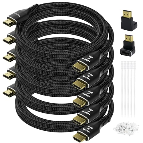 Mygatti 1.5 Meter 4K HDMI Cable (5 Pack), Ultra HD HDMI 2.0 Cable, Nylon Braided & Gold-Plated Connectors, 4K @ 60Hz, HDCP 2.2, ARC, Bulk HDMI Cables for Laptop, Monitors, HDTV, PS5, Xbox One & More von Mygatti