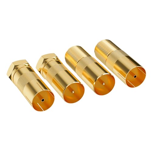 Mygatti SAT Antenne Adapter 4 Stück-F-Stecker auf Antennenstecker und Antennenbuchse &F-Buchse auf Antennenstecker undAntennenbuchse,Hochwertiges Adapter-Set für Koax Antenne Verbinder Kupplung Mygatti SAT Antenne Adapter 4 Stück-F-Stecker auf Antennenstecker und Antennenbuchse &F-Buchse auf Antennenstecker undAntennenbuchse,Hochwertiges Adapter-Set für Koax Antenne Verbinder Kupplung von Mygatti
