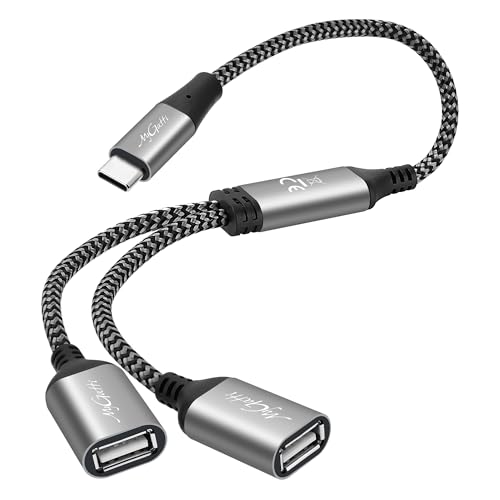 Mygatti USB C Splitter Y kabel 0.5 Meter, USB C Stecker auf 2*USB A Buchse, USB 2.0 verteiler Adapter, Dual USB Port Verlängerungs Hub, für Smartphone, Laptop, Tablet, PC, Auto, Xbox, USB LED Leuchten von Mygatti