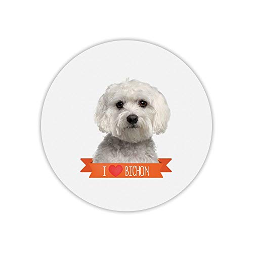 Mauspad, rund, Bedruckt, Motiv: Bichon von Mygoodprice