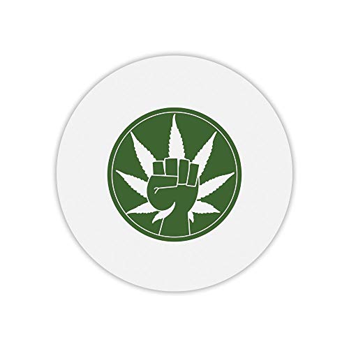 Mousepad, rund, Bedruckt, Cannabis Fist von Mygoodprice