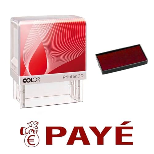 Stempel mit Stempelkissen Color Printer 20, 38 x 14 mm rot von Mygoodprice