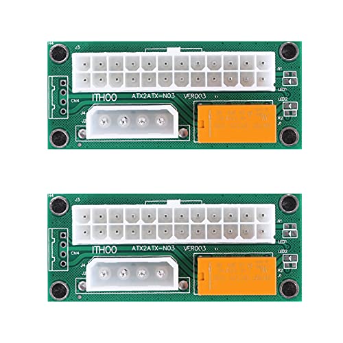 Myhoomowe 2 x Multiple-Netzteil-Adapter für zwei Netzteile, Add2Psu ATX-Anschluss 24 Molex 4 für BTC von Myhoomowe