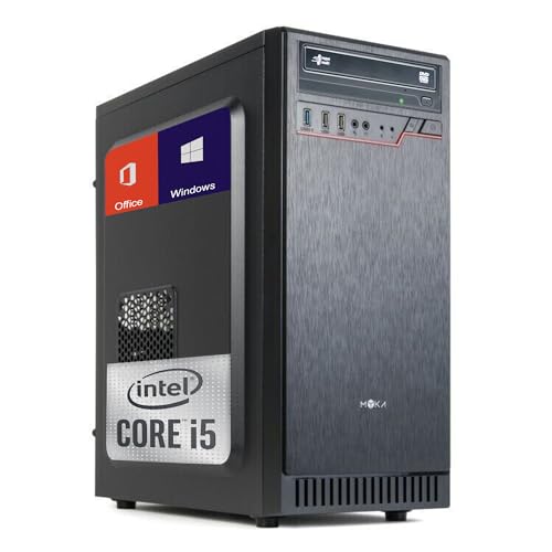 Desktop-PC Myka Cpu Intel Six Core i5 9400 bis 4.10 GHz,Intel UHD 630,Ram 8GB DDR4,SSD M2 256GB,WLAN USB 3.0 Hdmi,Lizenz WINDOWS 10 PRO/Computer Ass Zusammengebaut für U. Komplettes Büro-Zuhause. von Myka