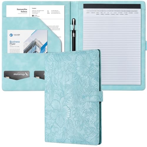 Mymazn Padfolio Portfolio-Ordner, Kunstleder, Vorstellungsgesprächsmappe mit Dokumenten-Organizer und Visitenkartenhalter, Briefgröße, Notizblockhalter für Damen und Herren, Blau Mymazn Padfolio Portfolio-Ordner, Kunstleder, Vorstellungsgesprächsmappe mit Dokumenten-Organizer und Visitenkartenhalter, Briefgröße, Notizblockhalter für Damen und Herren, Blau von Mymazn
