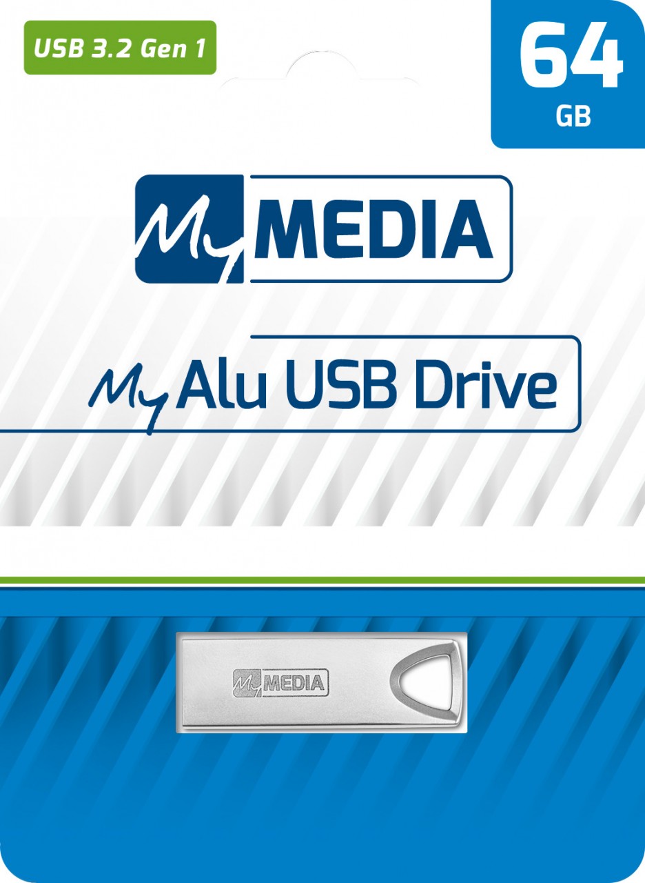 Mymedia USB 3.2 Stick 64GB, Typ-A, My Alu, silber Retail-Blister Mymedia USB 3.2 Stick 64GB, Typ-A, My Alu, silber Retail-Blister von Mymedia