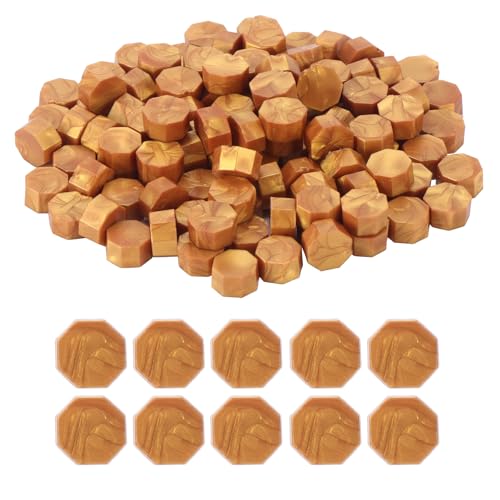 Mynoozi 100 Stücke Siegelwachs Perlen Gold, Wachssiegel Wachs Achteckig Perlen für Vintage Siegellack und Einladungen, Karten, Umschläge, Weinpakete, Paket Geschenk Mynoozi 100 Stücke Siegelwachs Perlen Gold, Wachssiegel Wachs Achteckig Perlen für Vintage Siegellack und Einladungen, Karten, Umschläge, Weinpakete, Paket Geschenk von Mynoozi