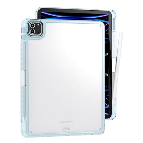 Myriadunsell Schutzhülle für Samsung Galaxy Tab A7 Lite T220/T225, Stoßfest Dünn Flexibel Transparent Rückseite Smart Cover für Tablet Himmelblau von Myriadunsell