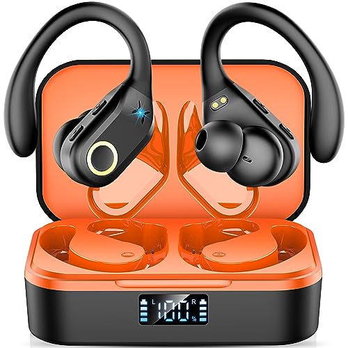 Bluetooth Kopfhörer Sport, Kopfhörer Kabellos Bass Sound, In Ear Kopfhörer Bluetooth 5.3 IPX7 wasserdichte, 60 Std Spielzeit, Sportkopfhörer mit HD Mic, LED-Anzeige, USB-C Ladebox Ohrhörer für Sport von Mysic
