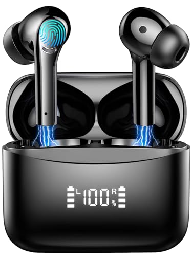 Kopfhörer Kabellos Bluetooth 5.3 Kopfhörer in Ear mit 4 Mikrofon ENC Noise Cancelling, HiFi Stereo Bass Earbuds 45H Spielzeit, Ohrhörer LED Anzeige USB C IP7 Wasserdichte Sports Kopfhoerer iOS Android von Mysic