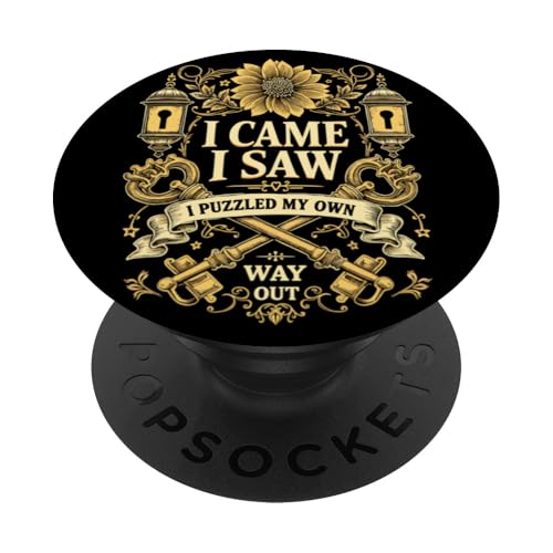 Ich kam, ich sah, ich rätselte, wie ich da rauskomme PopSockets Klebender PopGrip von Mystical escape room Puzzle Adventure