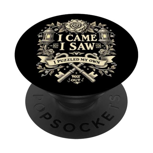 Ich kam, ich sah, ich rätselte, wie ich da rauskomme PopSockets Klebender PopGrip von Mystical escape room Puzzle Adventure
