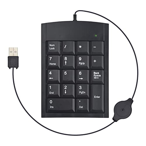 MythGeek Ziffernblock mit 18 Tasten, einziehbares USB-Kabel, Finanzbuchhaltung, Zahlen-Tastatur mit 18 Tasten für Mac Windows XP Laptop Desktop PC von MythGeek