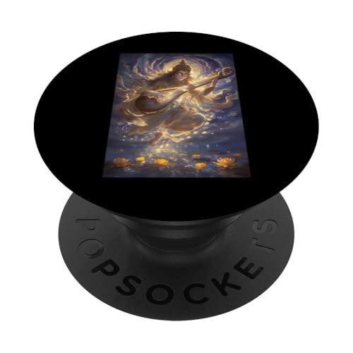 Saraswati Indien Mythologie PopSockets Klebender PopGrip von Mythos Fabelwesen Geist Gott Geschenk
