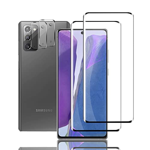 Mzhki [2+2 Stück Schutzfolie für Samsung Galaxy Note20, 2 Stück Panzerfolie mit 2 Stück Kameraschutz, 9H-Härte, Anti-Kratzer, Ultra-klar Panzer Schutz Glas für Samsung Galaxy Note20 von Mzhki