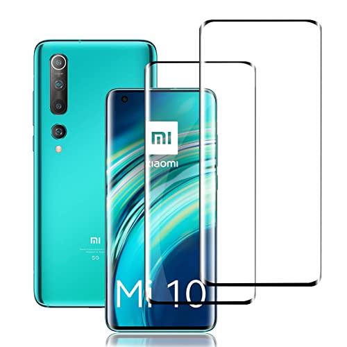 Mzhki [2 Stück Schutzfolie für Xiaomi Mi 10, HD Glas Displayschutz, 9H-Härte, Anti-Kratzer, Ultra-klar Panzer Schutz Glas für Xiaomi Mi 10 von Mzhki