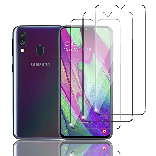 Mzhki 3+3 Stück Schutzfolie für Samsung Galaxy A40, 3 Stück Panzerfolie mit 3 Stück Kameraschutz, 9H-Härte, Anti-Kratzer, Ultra-klar Panzer Schutz Glas für Samsung Galaxy A40 von Mzhki