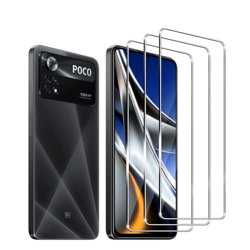 Mzhki 3 Stück Schutzfolie für Xiaomi Poco X4 Pro 5G, für panzerglas HD Glas Displayschutzfolie, 9H-Härte, Anti-Kratzer, Ultra-klar Panzer Schutz Glas für Xiaomi Poco X4 Pro 5G von Mzhki
