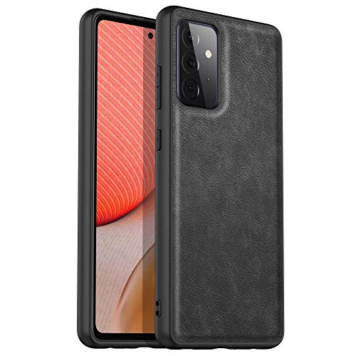 N+A Amosry kompatibel mit Samsung Galaxy A52 Hülle, Premium PU Leder Komplettschutzhülle, Retro Leder Textur, für Samsung Galaxy A52 4G/5G (Klassisches Schwarz) von N+A