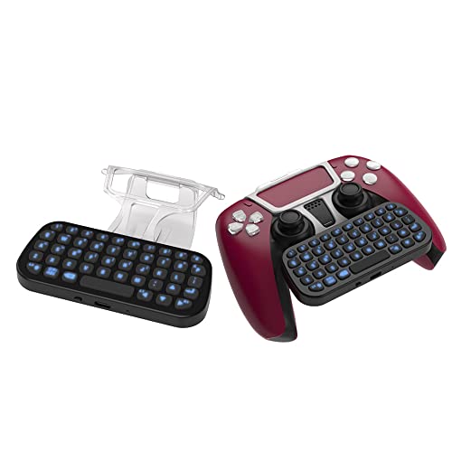 47 Tasten Controller Tastatur kompatibel für PS5, Kabellose Bluetooth 5.0 Tastatur mit Controller Halter Clip (Schwarz) von N+B