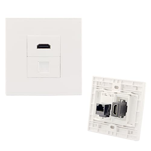 N+B CAT6 Gigabit Netzwerkbuchse, Ethernet HDMI+RJ45 LAN-Kabel Frontplatte Netzwerkanschluss Frontplatte Wandsteckdose für Ethernet-Kabelinstallation Buchse auf Buchse Internet-Steckdose 86 x 86 mm N+B CAT6 Gigabit Netzwerkbuchse, Ethernet HDMI+RJ45 LAN-Kabel Frontplatte Netzwerkanschluss Frontplatte Wandsteckdose für Ethernet-Kabelinstallation Buchse auf Buchse Internet-Steckdose 86 x 86 mm von N+B